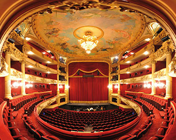 Red stage velvets used in the Opera Royal de Wallonie