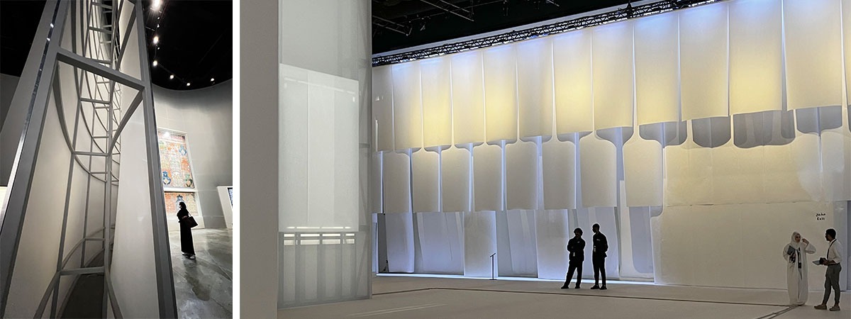 Layered DropPaper and stand-alone aluminium profiles decorate museum
