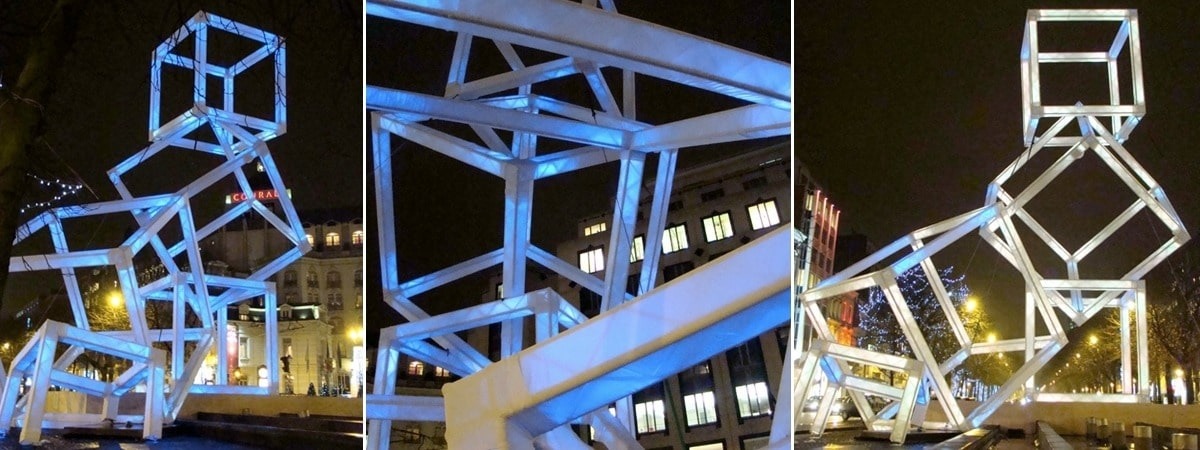 TrusSleeve truss covers used at an art installation at the Festival of Light (Belgium)