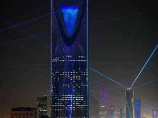 Outdoor projection scrim Cielorama at Noor festival in Riyadh