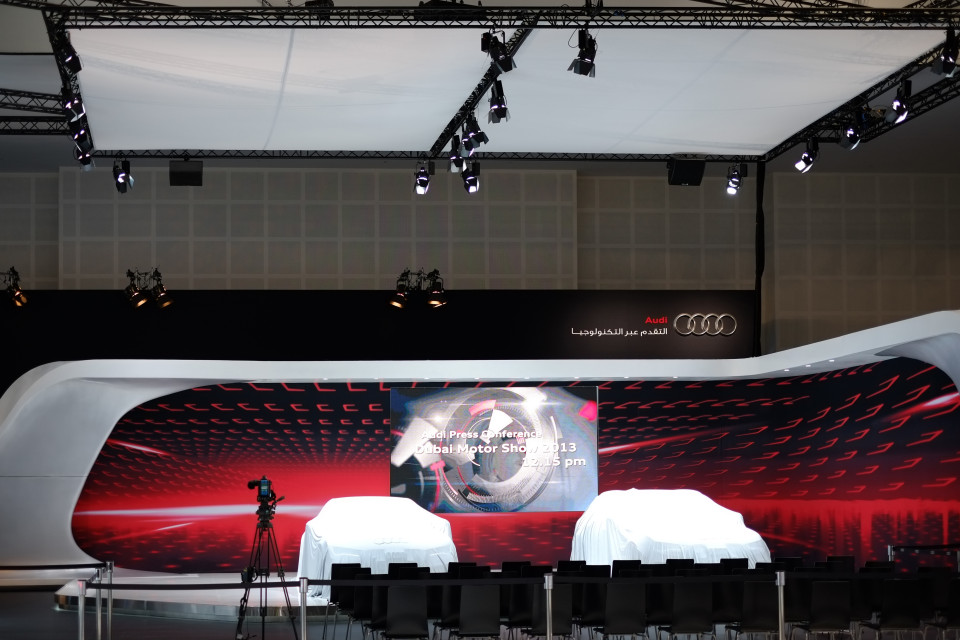 ShowTex flame-retardant stretch ceilings and printed fabrics at Dubai Motor Show