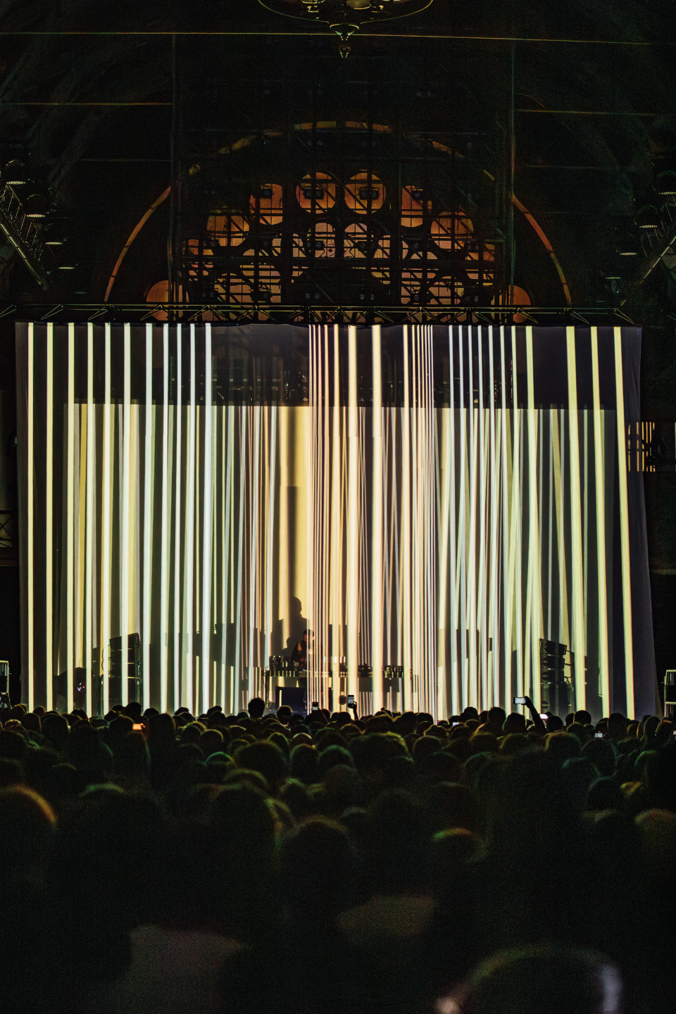Holographic see-through front projection screen for festival