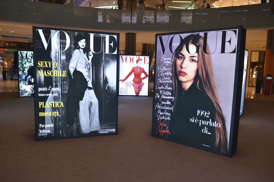 Printed ShowTex light cubes for 25 years Vogue