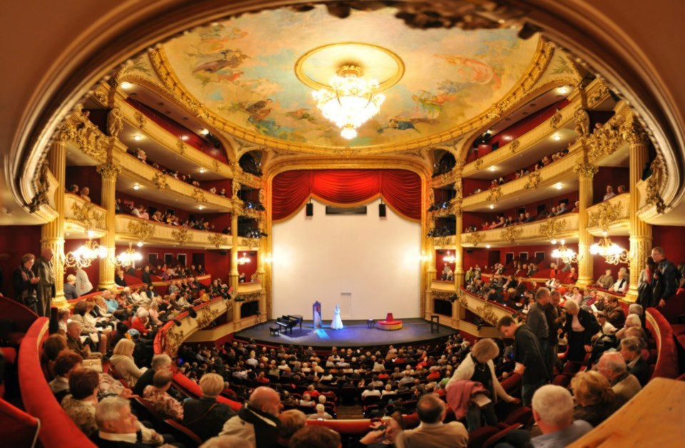 Showtex Velours Helena CS, Velours Paris CS, Blackout Colour, Blackout Double for Opéra Royal de Wallonie
