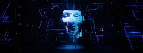 Hologram scrim and roll-drop system: unique projection duo